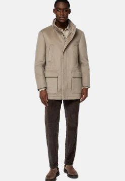Car Coat Rembourré En Laine Et Cachemire