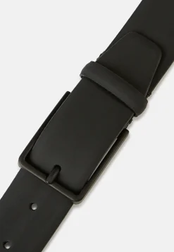 Ceinture En Cuir Gommé Avec Logo