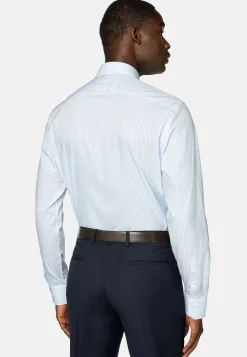 Chemise À Rayures En Coton Dobby Slim Fit