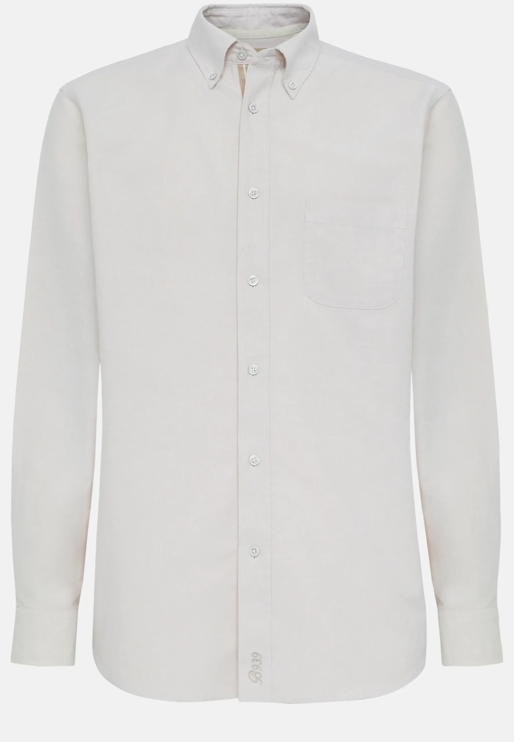 Chemise Beige En Coton Oxford Bio Coupe Droite