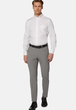 Chemise Blanche Pin Point En Coton Regular Fit