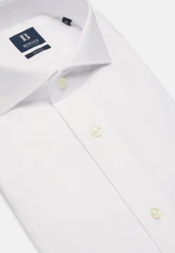 Chemise Blanche Pin Point En Coton Slim Fit