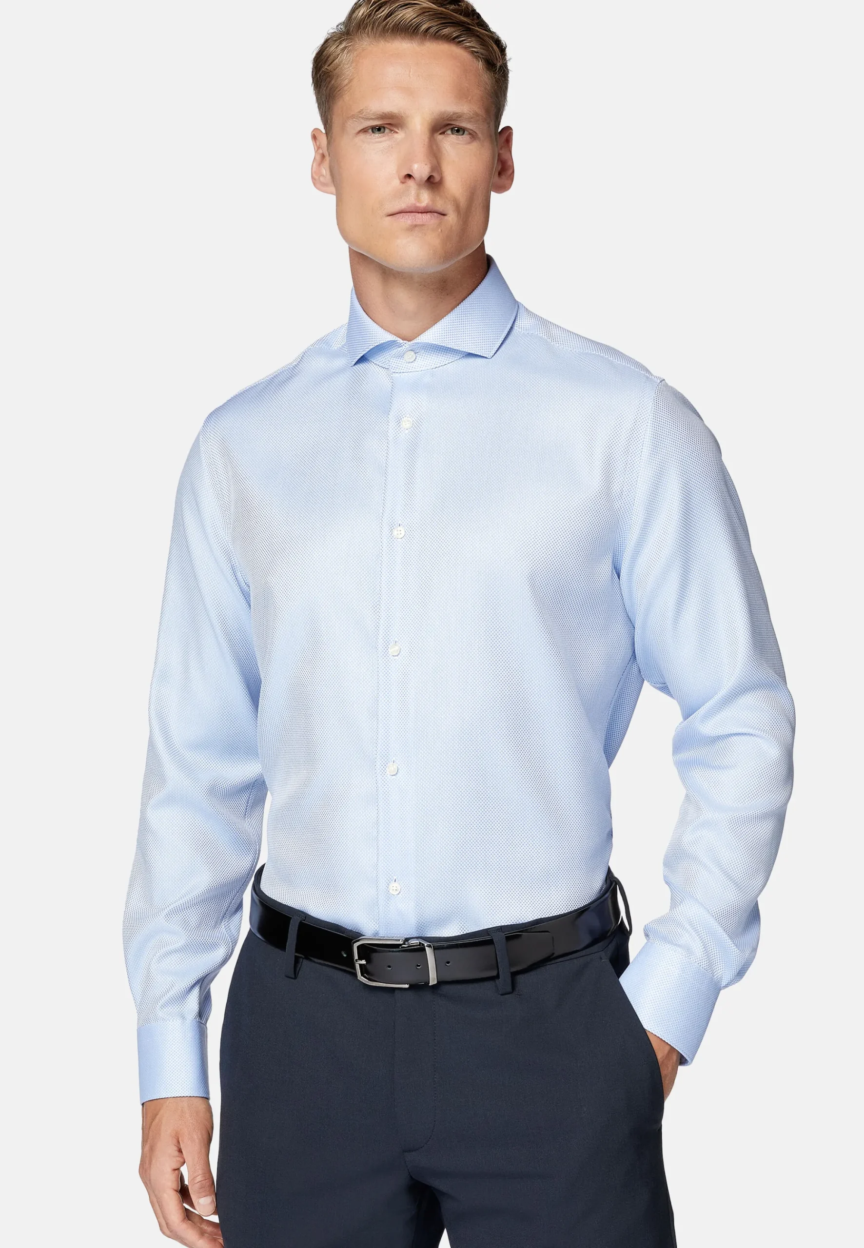 Chemise En Coton Dobby Slim Fit