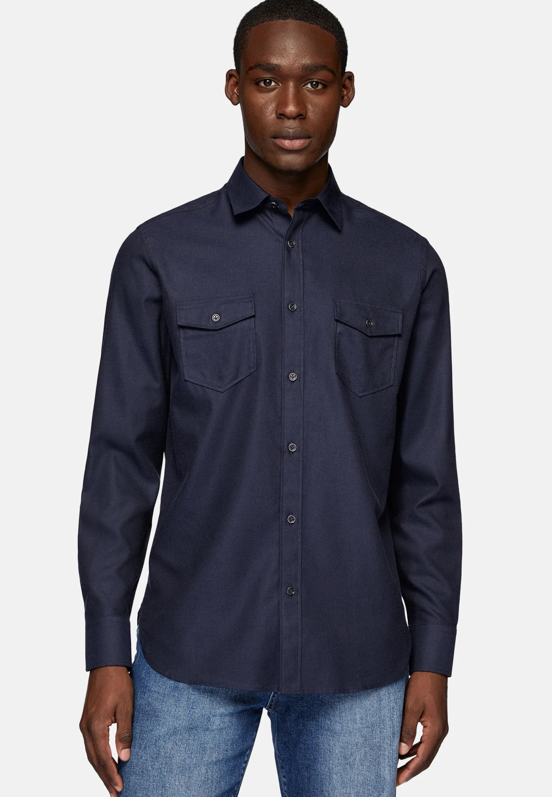 Chemise En Flanelle De Coton Tencel Regular Fit
