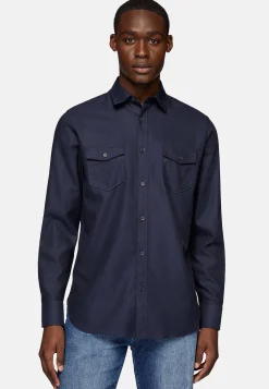Chemise En Flanelle De Coton Tencel Regular Fit