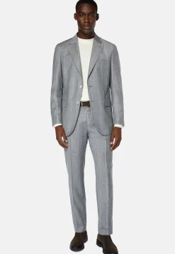 Costume Gris À Fines Rayures En Pure Laine