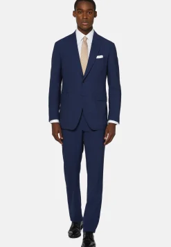Costume Bleu Marine Prince-De-Galles En Laine Super 130
