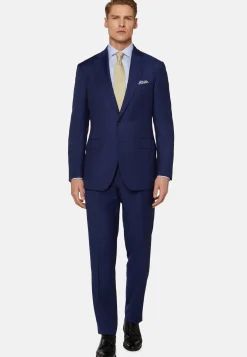 Costume Bleu Roi À Fines Rayures En Pure Laine Super 130