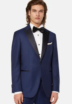 Costume De Smoking Bleu Marine En Laine Extensible