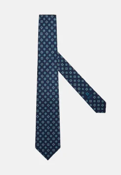 Cravate Motif Floral En Soie