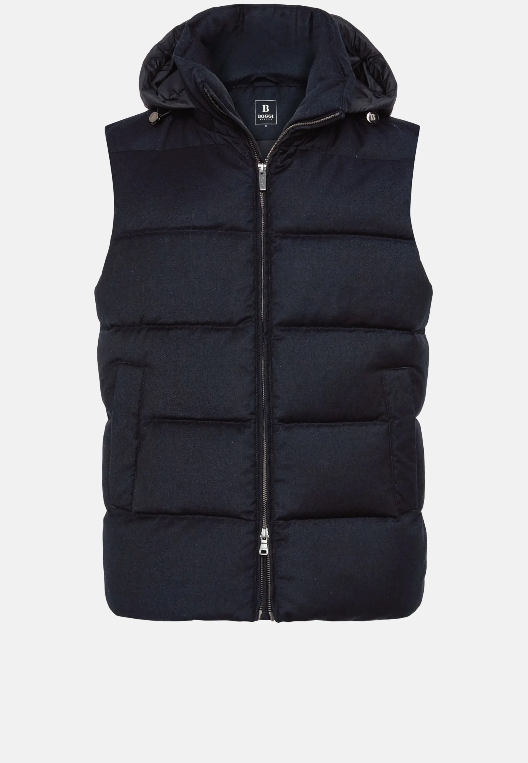 Gilet En Flanelle Rembourré De Plumes À Capuche
