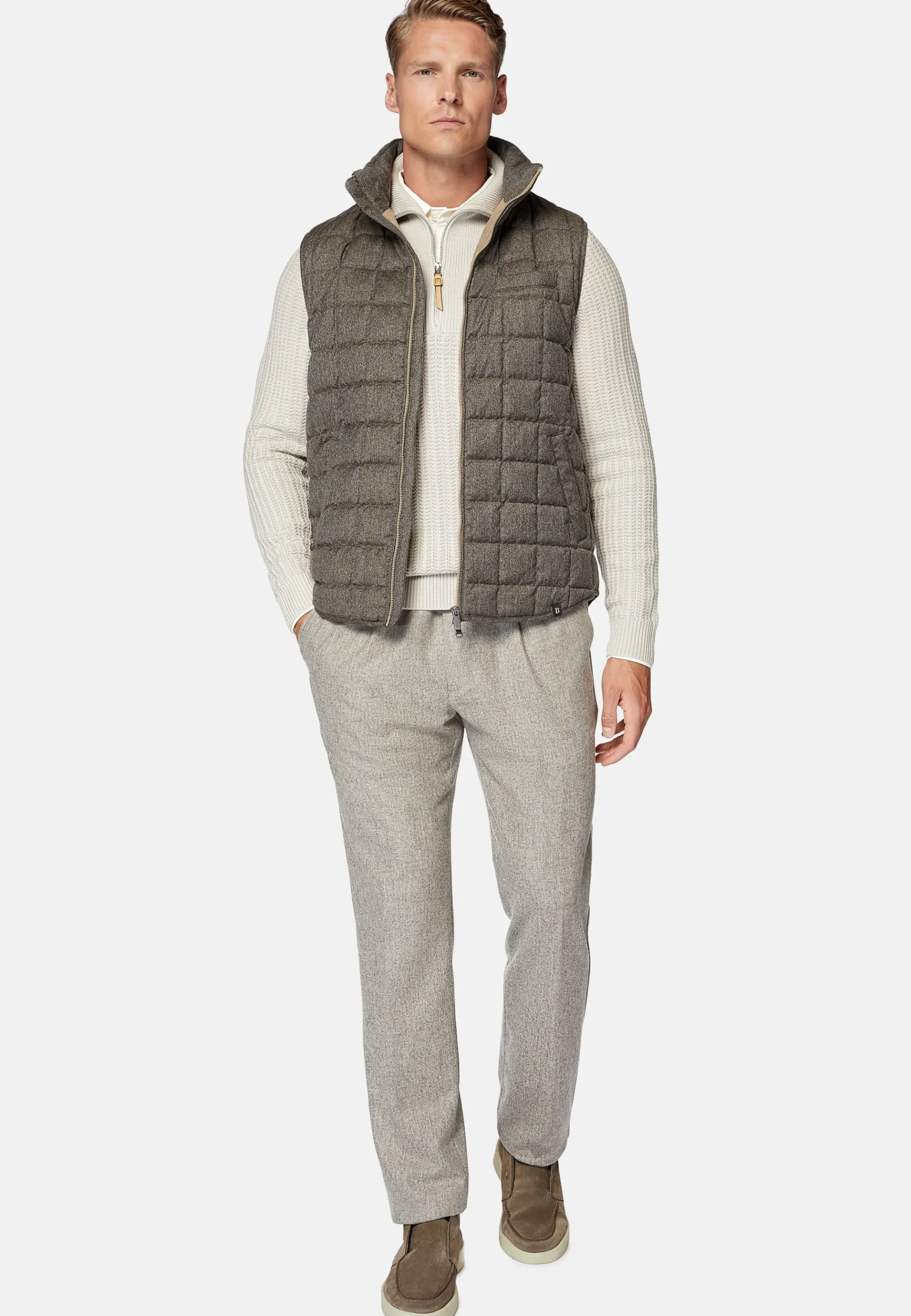 Gilet En Flanelle Rembourré En Plume D'Oie