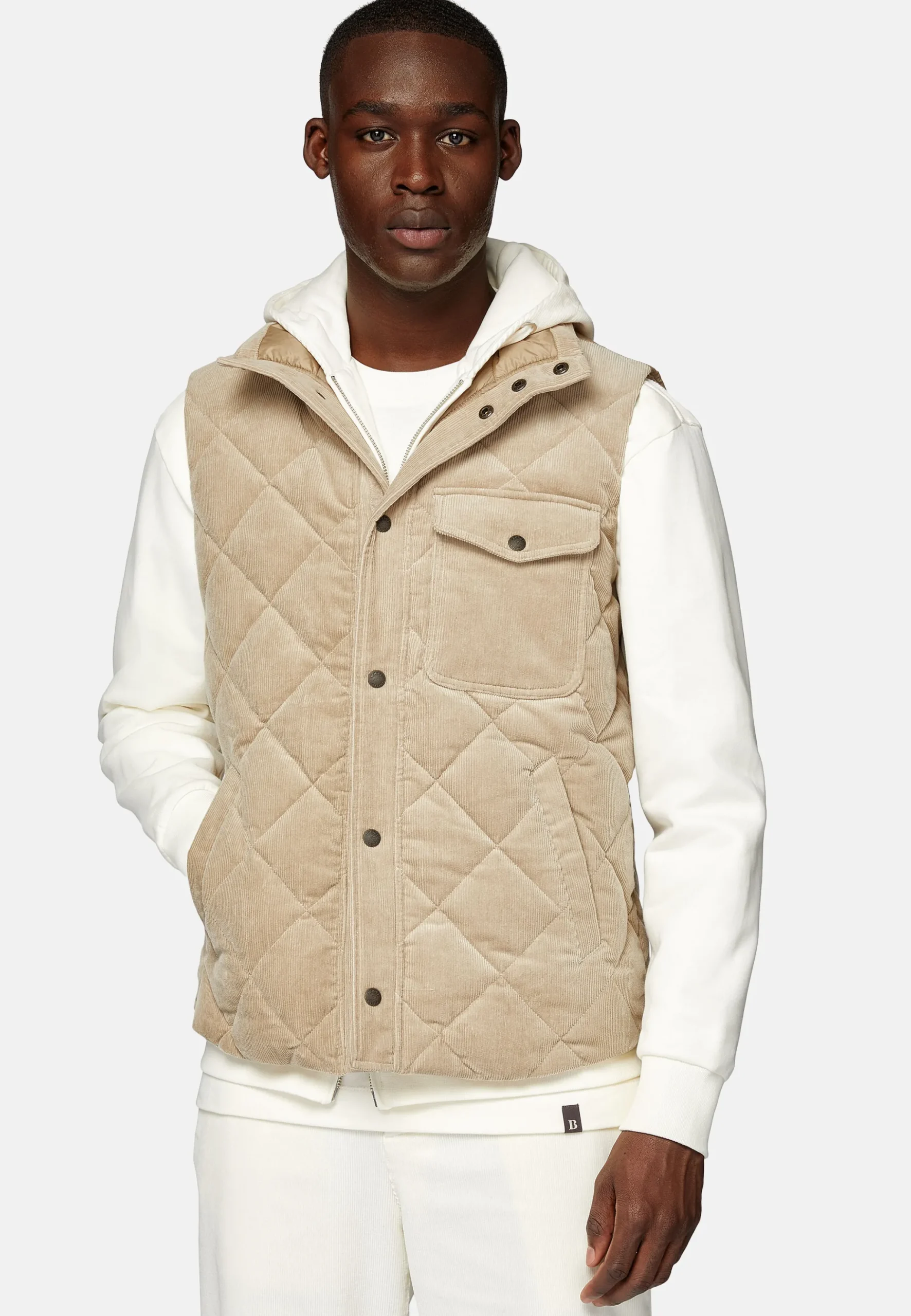 Gilet Rembourré En Velours De Coton