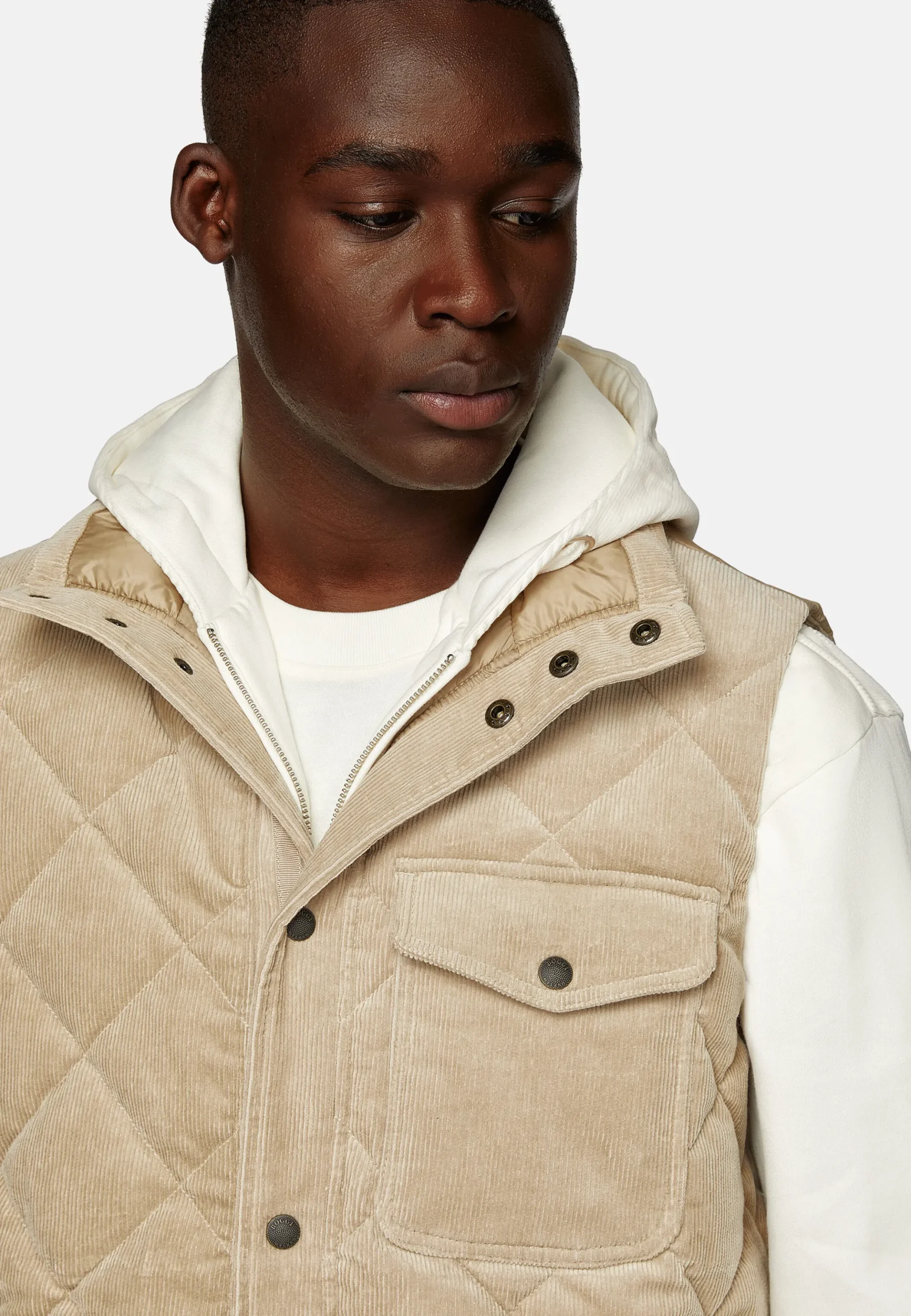 Gilet Rembourré En Velours De Coton