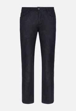 Jean En Denim De Coton Bleu Foncé