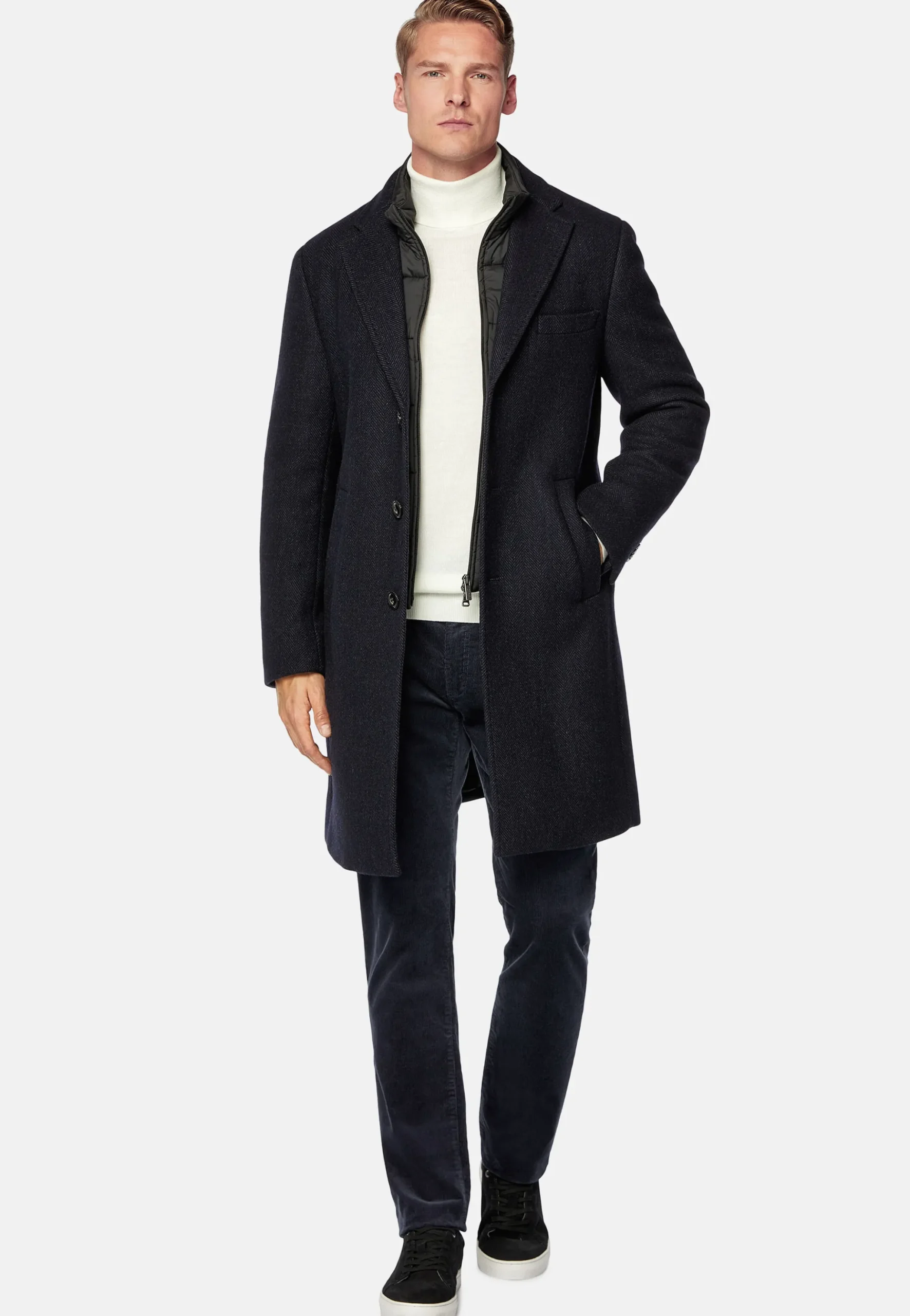 Manteau Avec Gilet En Cachemire Mélangé