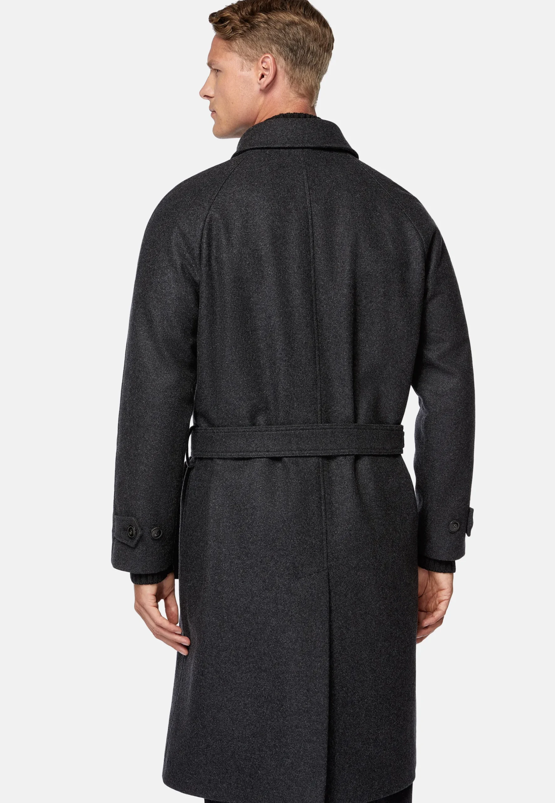 Manteau En Laine À Simple Boutonnage