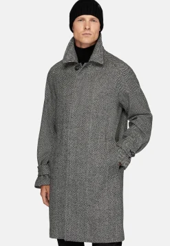Manteau En Laine À Simple Boutonnage