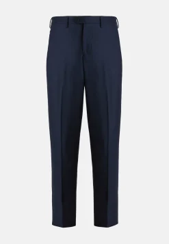 Pantalon Oeil-de-perdrix En Laine Coupe Droite