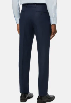 Pantalon Oeil-de-perdrix En Laine Coupe Droite