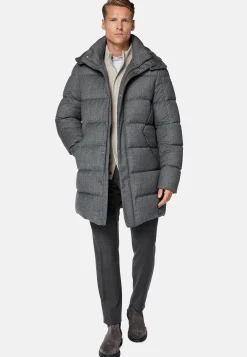Parka En Flanelle Rembourrée En Plume D'Oie