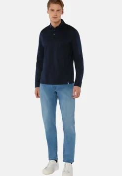Polo En Jersey De Coton Pima Regular Fit Manches Longues