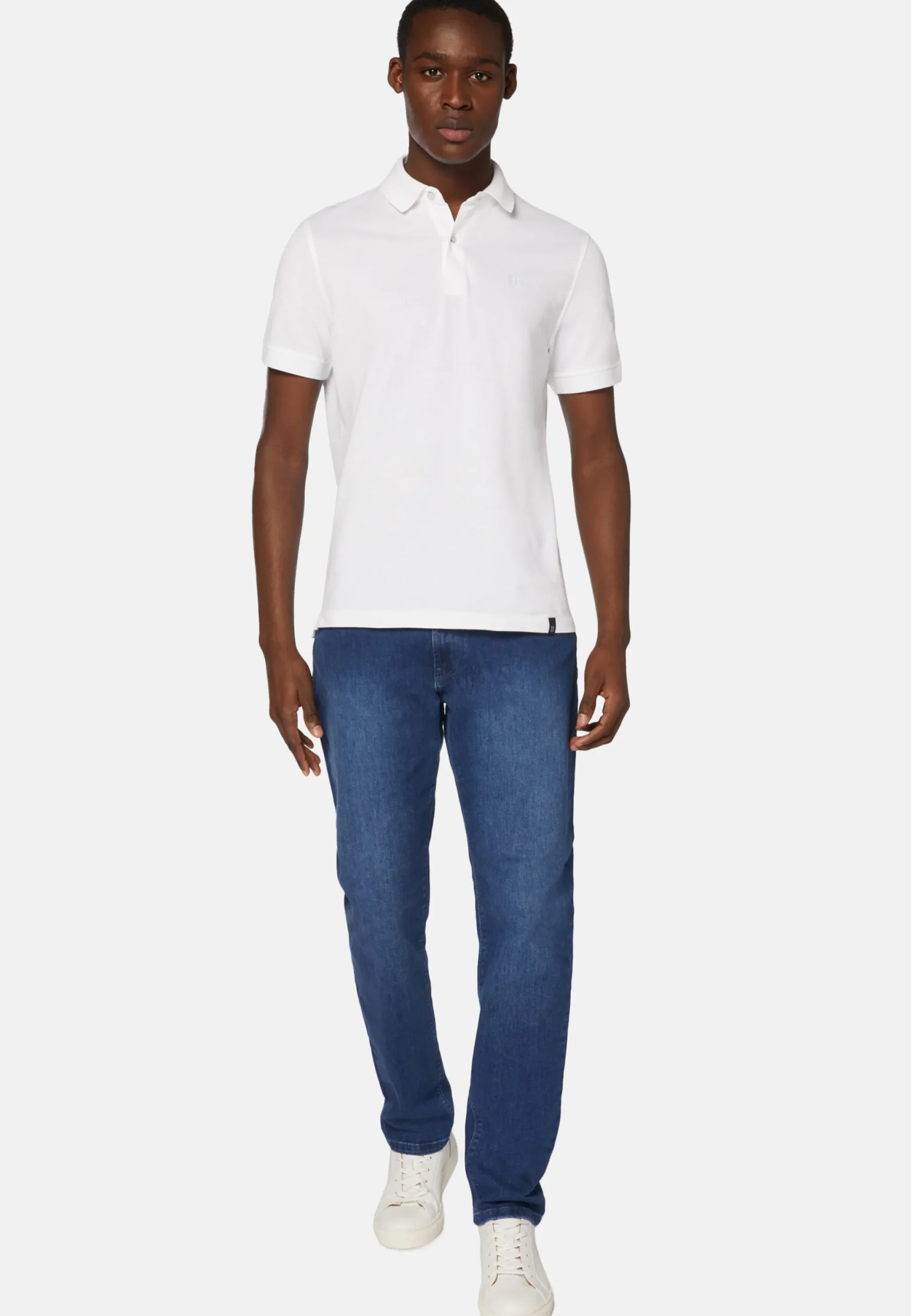 Polo En Piqué De Coton Coupe Droite