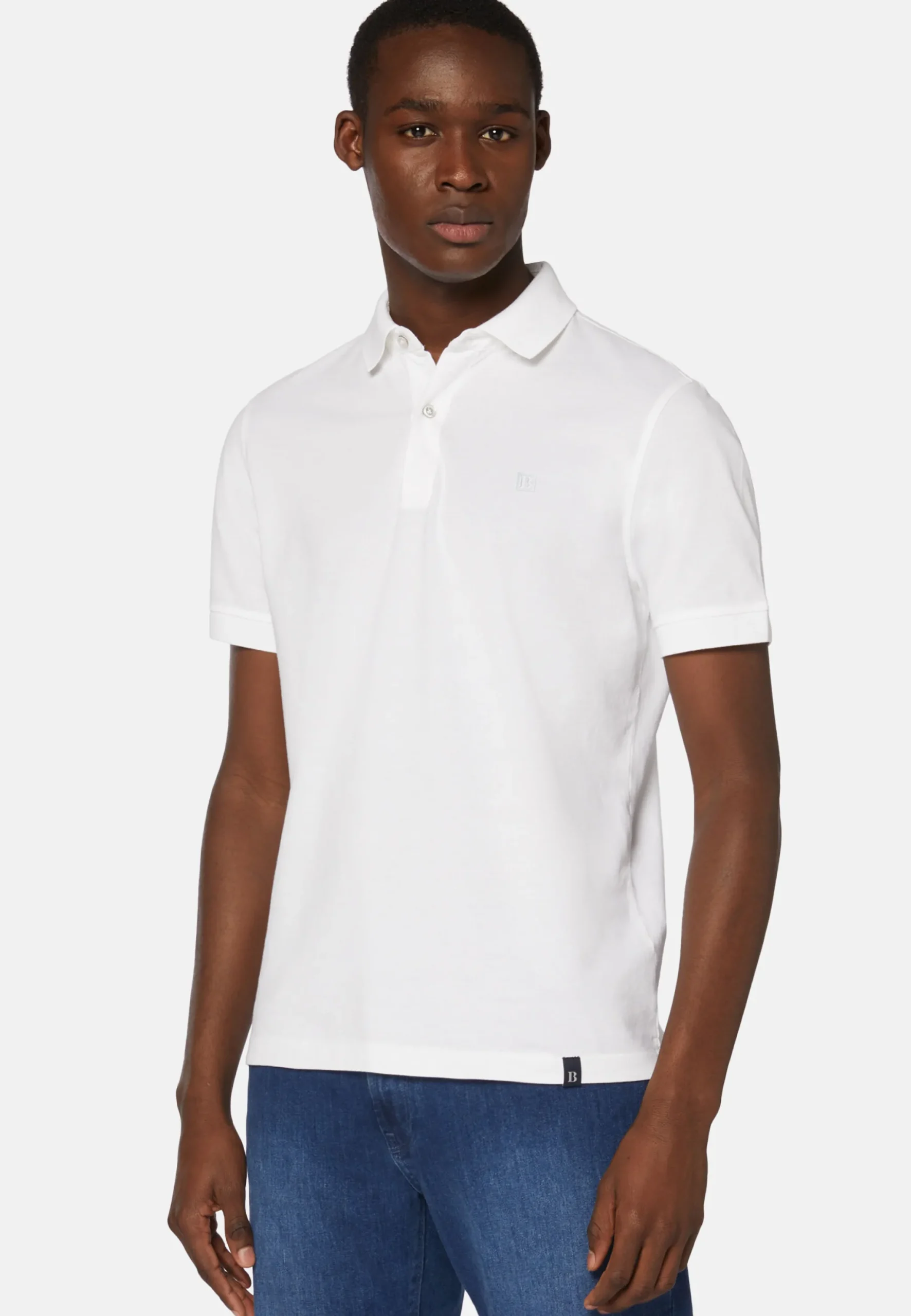 Polo En Piqué De Coton Coupe Droite