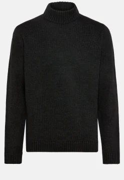 Pull Col Montant Anthracite En Laine Mérinos