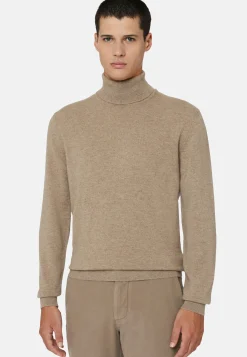 Pull Col Roulé Noisette En Cachemire