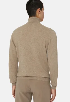 Pull Col Roulé Noisette En Cachemire