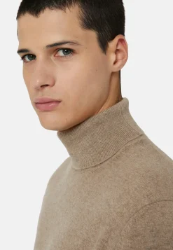 Pull Col Roulé Noisette En Cachemire