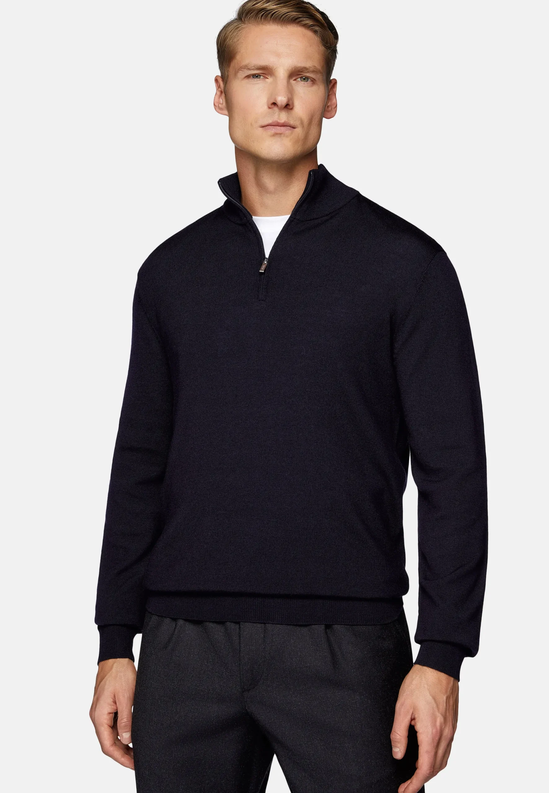 Pull Demi Zip En Laine Mérinos