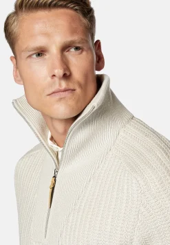 Pull Demi-Zip Sable En Laine Mérinos