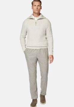 Pull Demi-Zip Sable En Laine Mérinos