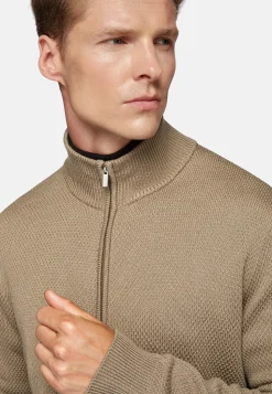 Pull Full Zip Avec Points En Laine Mérinos