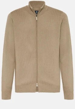 Pull Full Zip Avec Points En Laine Mérinos