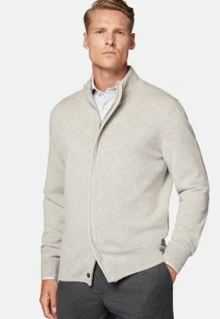 Pull Full Zip Sable En Laine Cachemire