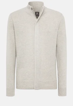 Pull Full Zip Sable En Laine Cachemire