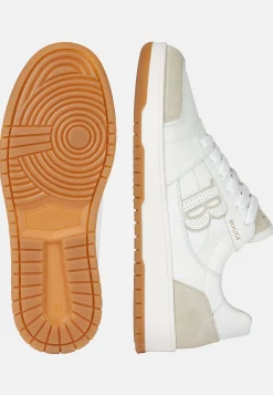Sneakers Blanches En Cuir Avec Macro Logo