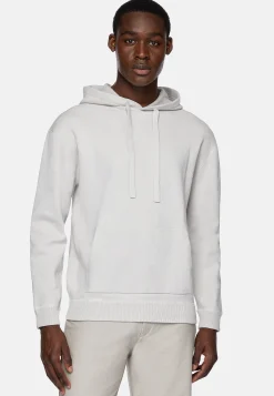 Sweat Gris En Maille À Capuche En Coton Technique
