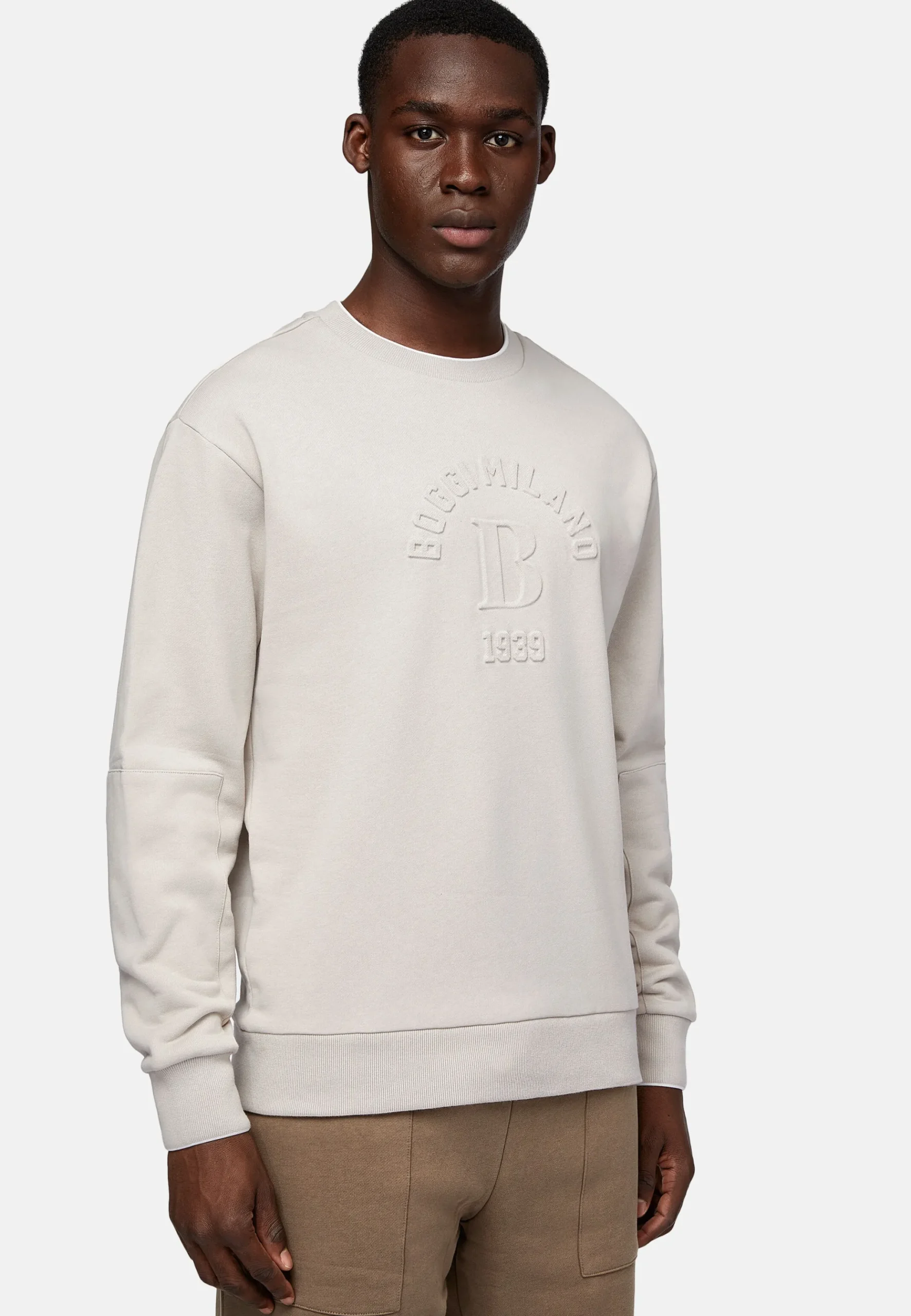 Sweat-Shirt Col Rond En Coton Bio Mélangé