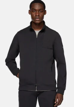 Sweat-Shirt Full Zip En Mélange Coton Et Scuba Léger