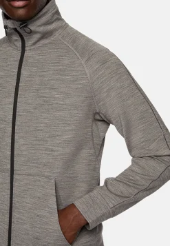 Sweat-Shirt Full Zip En Mélange Coton Scuba Léger