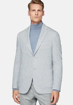 Veste Bleu Clair B Jersey En Coton Mélangé