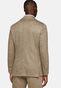 Veste Gris Tourterelle B Jersey En Laine Mélangée