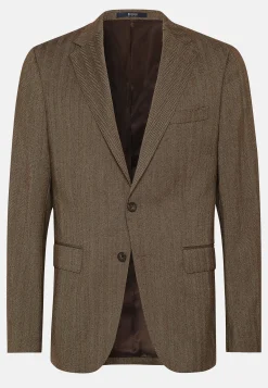 Veste Marron En Laine Stretch