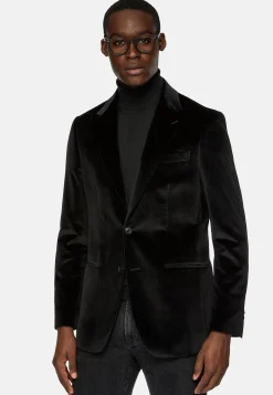 Veste Noire En Velours De Coton