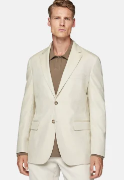 Veste Sable En Laine Et Coton Stretch