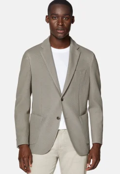 Veste Structurée Gris Tourterelle En Jersey De Laine